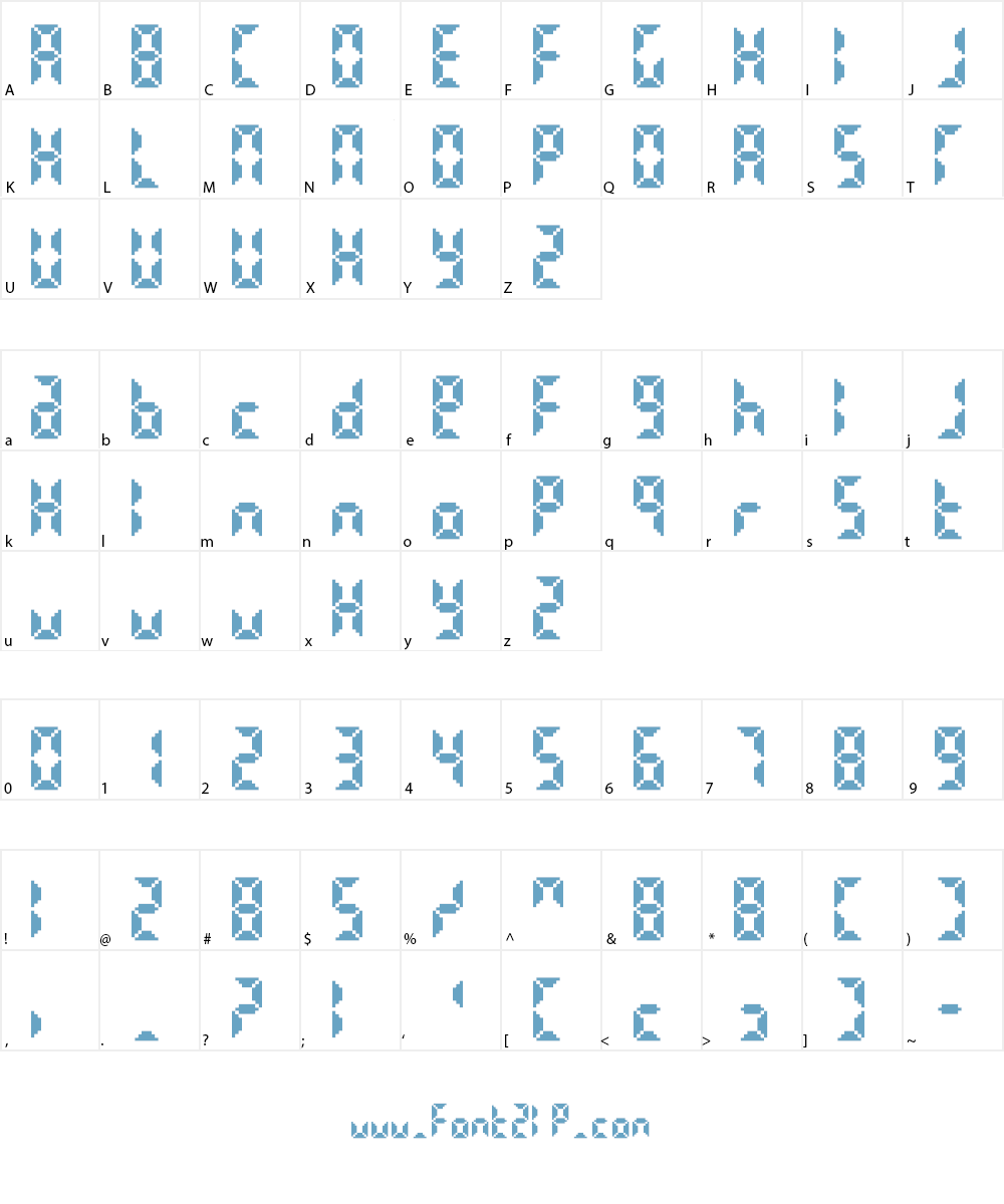 Bittypix Countdown Font Character